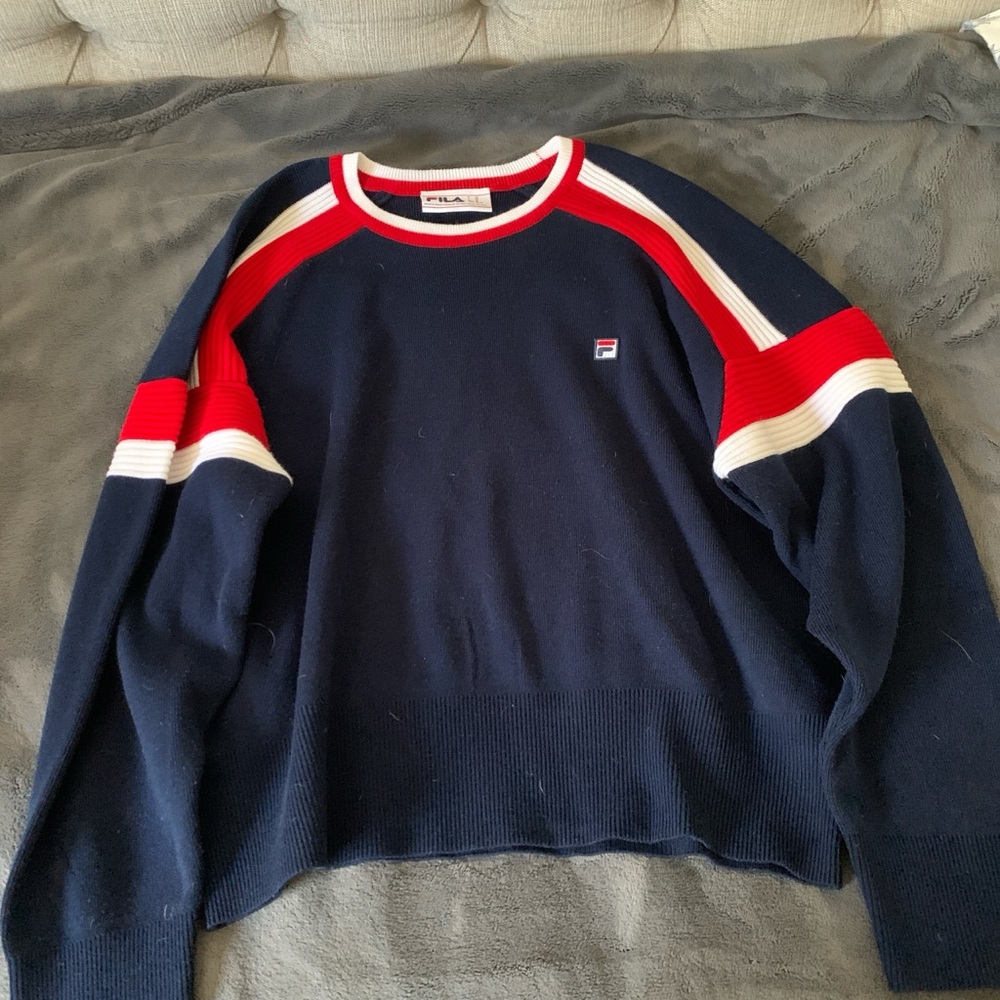 Fila Navy Crewneck with Red and White Accents